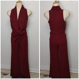 Guess by Marciano belted burgundy jumpsuit size 0